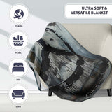 Dripping Peace Symbol on Grey Urban Wall, Bedroom Living Room Accent, Gift for Adults and Teens - Super Soft Fleece Blanket Bed Sofa Throw
