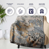 Silhouette Holding Blank Protest Sign Street Art, All Season Comfort, Gift for Adults and Teens - Super Soft Fleece Blanket Bed Sofa Throw