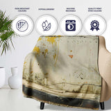 Child Walking with Red Umbrella Street Art, Gift for Adults and Teens, Comfortable Everyday Use - Super Soft Fleece Blanket Bed Sofa Throw