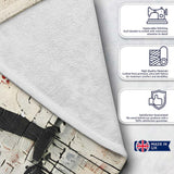 Three Shadow Figures on White Brick Graffiti Wall, All Season Comfort, Comfortable Everyday Use - Super Soft Fleece Blanket Bed Sofa Throw