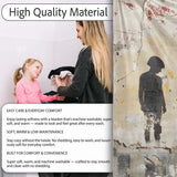Lonely Child Silhouette on Distressed Cream Wall, All Season Comfort, Gift for Adults and Teens - Super Soft Fleece Blanket Bed Sofa Throw