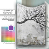 Human Profile with Branching Tree Mind Design, All Season Comfort, Thoughtful Housewarming Gift - Super Soft Fleece Blanket Bed Sofa Throw