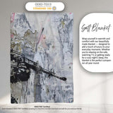 Panda Holding Rifle Pink Grey Graffiti, Decorative Wall Art Style, Thoughtful Housewarming Gift - Super Soft Fleece Blanket Bed Sofa Throw