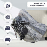 Panda Holding Rifle Pink Grey Graffiti, Decorative Wall Art Style, Thoughtful Housewarming Gift - Super Soft Fleece Blanket Bed Sofa Throw