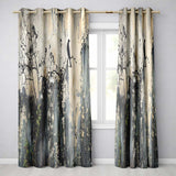 Bird on Bare Branch Grey Urban Graffiti Distinctive Artwork for Living Room Decor Readymade Eyelet Ring Top Thermal 100% Blackout Curtains