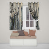 Bird on Bare Branch Grey Urban Graffiti Distinctive Artwork for Living Room Decor Readymade Eyelet Ring Top Thermal 100% Blackout Curtains