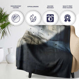 Hooded Figure in Shadow Monochrome Street Art, All Season Comfort, Thoughtful Housewarming Gift - Super Soft Fleece Blanket Bed Sofa Throw