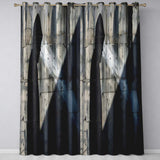 Hooded Figure in Shadow Monochrome Street Art Stylish Bold Artwork for Home Decor Readymade Eyelet Ring Top Thermal 100% Blackout Curtains