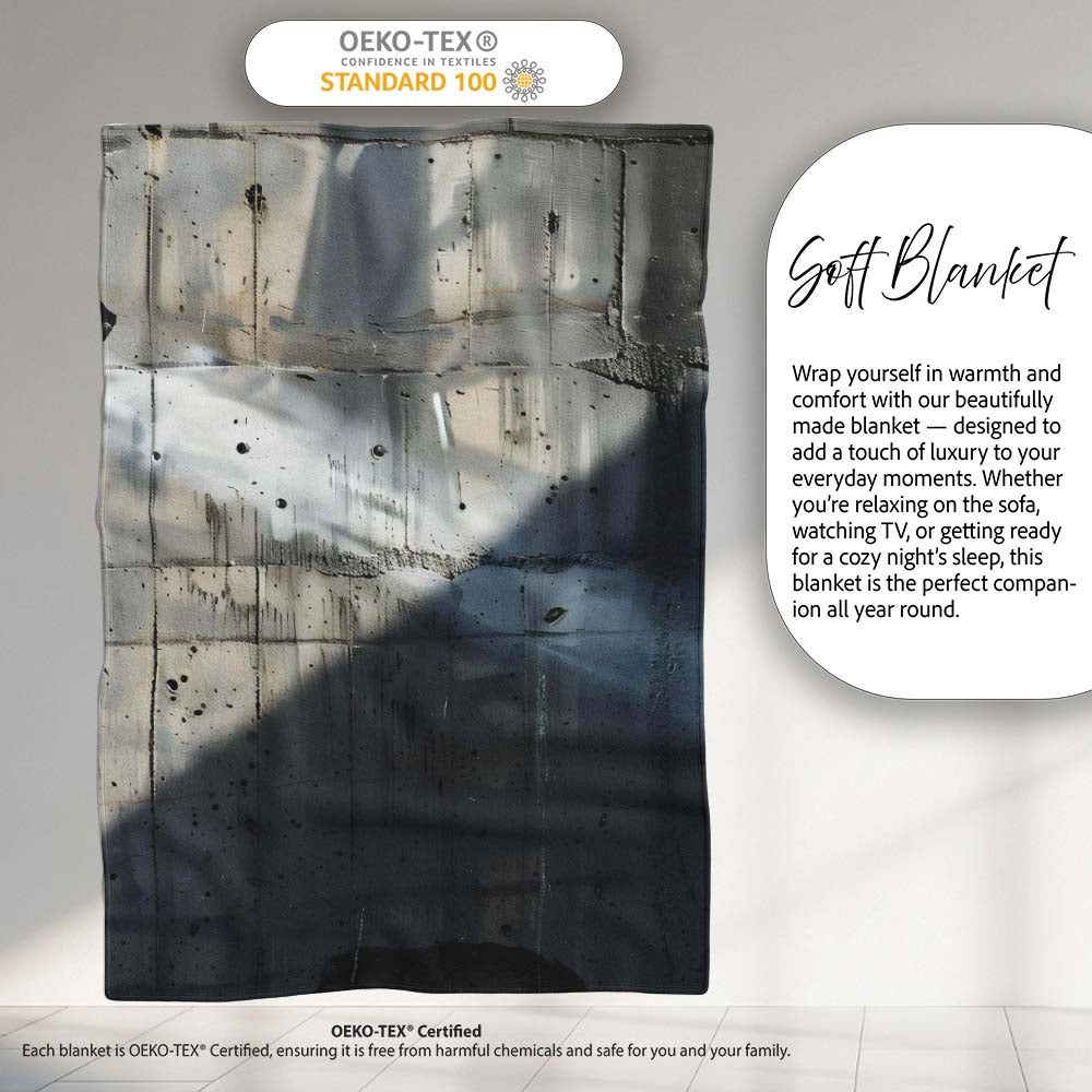 Hooded Figure in Shadow Monochrome Street Art, All Season Comfort, Thoughtful Housewarming Gift - Super Soft Fleece Blanket Bed Sofa Throw