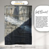 Hooded Figure in Shadow Monochrome Street Art, All Season Comfort, Thoughtful Housewarming Gift - Super Soft Fleece Blanket Bed Sofa Throw