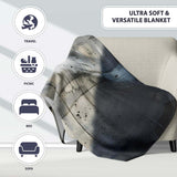 Hooded Figure in Shadow Monochrome Street Art, All Season Comfort, Thoughtful Housewarming Gift - Super Soft Fleece Blanket Bed Sofa Throw