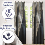 Hooded Figure in Shadow Monochrome Street Art Stylish Bold Artwork for Home Decor Readymade Eyelet Ring Top Thermal 100% Blackout Curtains