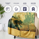 Boy Facing His Shadow Yellow Urban Graffiti, Bedroom Living Room Accent, Unique Artistic Design - Super Soft Fleece Blanket Bed Sofa Throw