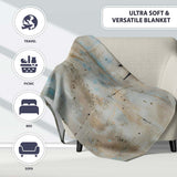 Boy Watching Bird with Red Flower Urban Art, Bedroom Living Room Accent, Unique Artistic Design - Super Soft Fleece Blanket Bed Sofa Throw