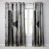 Megaphone Profile Silhouette Grey Street Art Bold Timeless Artwork for Home Decor Readymade Eyelet Ring Top Thermal 100% Blackout Curtains