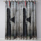 Megaphone Profile Silhouette Grey Street Art Bold Timeless Artwork for Home Decor Readymade Eyelet Ring Top Thermal 100% Blackout Curtains