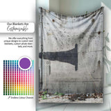 Megaphone Profile Silhouette Grey Street Art, Comfortable Everyday Use, Stylish Room Decoration - Super Soft Fleece Blanket Bed Sofa Throw