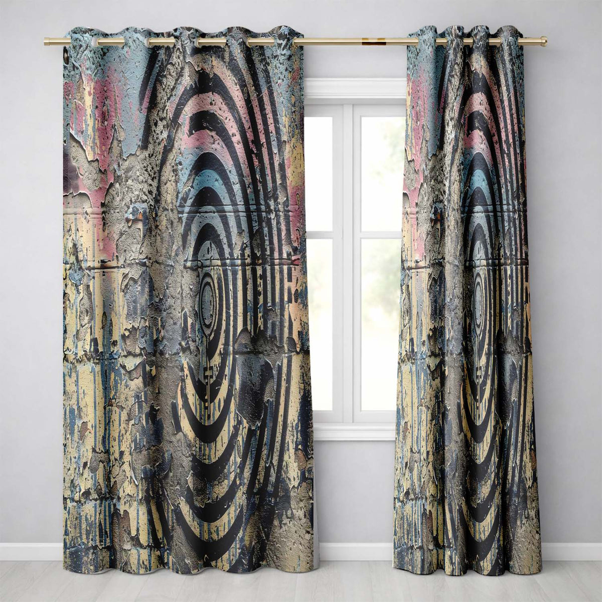 Abstract Female Face with Equality Symbol Artistic Stylish Artwork for Home Decor Readymade Eyelet Ring Top Thermal 100% Blackout Curtains