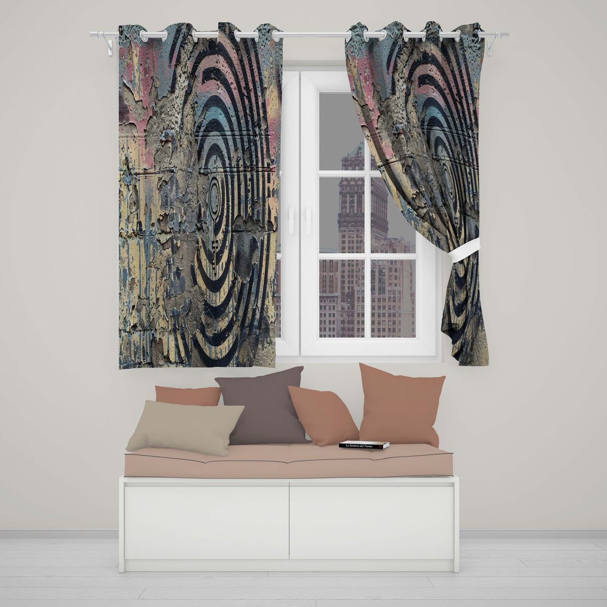 Abstract Female Face with Equality Symbol Artistic Stylish Artwork for Home Decor Readymade Eyelet Ring Top Thermal 100% Blackout Curtains