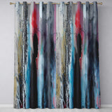 Child Silhouette with Pink Blue Abstract Graffiti Distinctive Artistic Home Decor Readymade Eyelet Ring Top Thermal 100% Blackout Curtains