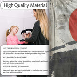 Lone Man Silhouette with Red Sun Abstract, Bedroom Living Room Accent, Comfortable Everyday Use - Super Soft Fleece Blanket Bed Sofa Throw