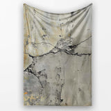 Boy Silhouette Holding Rope on Cracked Wall, Bedroom Living Room Accent, Unique Artistic Design - Super Soft Fleece Blanket Bed Sofa Throw
