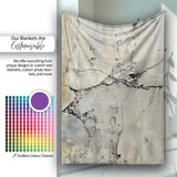 Boy Silhouette Holding Rope on Cracked Wall, Bedroom Living Room Accent, Unique Artistic Design - Super Soft Fleece Blanket Bed Sofa Throw