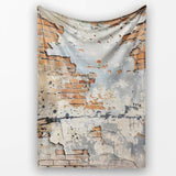 Child Walking Across Exposed Brick Graffiti, Bedroom Living Room Accent, Unique Artistic Design - Super Soft Fleece Blanket Bed Sofa Throw