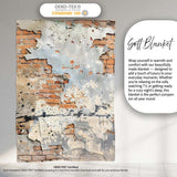 Child Walking Across Exposed Brick Graffiti, Bedroom Living Room Accent, Unique Artistic Design - Super Soft Fleece Blanket Bed Sofa Throw