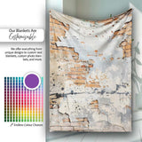Child Walking Across Exposed Brick Graffiti, Bedroom Living Room Accent, Unique Artistic Design - Super Soft Fleece Blanket Bed Sofa Throw