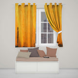Lonely Boy Silhouette on Golden Grunge Wall Stylish Modern Artwork for Home Decor Readymade Eyelet Ring Top Thermal 100% Blackout Curtains