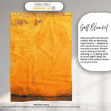 Lonely Boy Silhouette on Golden Grunge Wall, Bedroom Living Room Accent, Unique Artistic Design - Super Soft Fleece Blanket Bed Sofa Throw