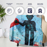 Puzzle Heart Missing Piece Street Art, Bedroom Living Room Accent, Thoughtful Housewarming Gift - Super Soft Fleece Blanket Bed Sofa Throw