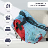 Puzzle Heart Missing Piece Street Art, Bedroom Living Room Accent, Thoughtful Housewarming Gift - Super Soft Fleece Blanket Bed Sofa Throw
