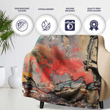 Thoughtful Boy Against Colourful Abstract Graffiti, All Season Comfort, Stylish Room Decoration - Super Soft Fleece Blanket Bed Sofa Throw