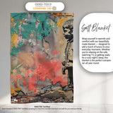 Thoughtful Boy Against Colourful Abstract Graffiti, All Season Comfort, Stylish Room Decoration - Super Soft Fleece Blanket Bed Sofa Throw