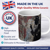 Mysterious Gentleman Silhouette Urban Graffiti 11oz Ceramic Coffee Tea Mug White Large Handle