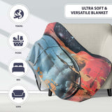 Cosmic Mind Female Silhouette Mirror Reflection, Bedroom Living Room Accent, All Season Comfort - Super Soft Fleece Blanket Bed Sofa Throw