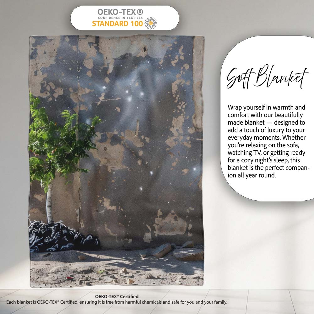 Astronaut Planting Tree Urban Street Art, Bedroom Living Room Accent, Gift for Adults and Teens - Super Soft Fleece Blanket Bed Sofa Throw