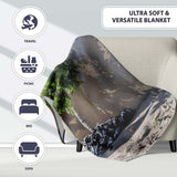 Astronaut Planting Tree Urban Street Art, Bedroom Living Room Accent, Gift for Adults and Teens - Super Soft Fleece Blanket Bed Sofa Throw