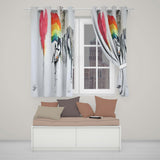 Watercolour Heart Rainbow Protest Street Art Expressive Artwork for Bedroom Decor Readymade Eyelet Ring Top Thermal 100% Blackout Curtains