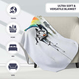 Watercolour Heart Rainbow Protest Street Art, Comfortable Everyday Use, Stylish Room Decoration - Super Soft Fleece Blanket Bed Sofa Throw