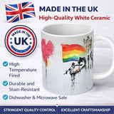 Watercolour Heart Rainbow Protest Street Art 11oz Ceramic Coffee Tea Mug White Large Handle