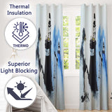 Watercolour Lighthouse Coastal Street Art Artistic Stylish Artwork for Home Decor Readymade Eyelet Ring Top Thermal 100% Blackout Curtains