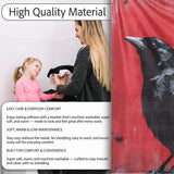 Black Crow on Red Graffiti Wall, Cozy Home Decor, All Season Comfort, Gift for Adults and Teens - Super Soft Fleece Blanket Bed Sofa Throw
