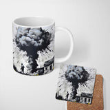 Mushroom Cloud Over House Street Art 11oz Ceramic Coffee Tea Mug White Large Handle