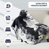 Mushroom Cloud Over House Street Art, Bedroom Living Room Accent, Thoughtful Housewarming Gift - Super Soft Fleece Blanket Bed Sofa Throw