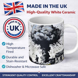 Mushroom Cloud Over House Street Art 11oz Ceramic Coffee Tea Mug White Large Handle