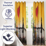 Girl Reaching for Dripping Red Heart Graffiti Bold Vibrant Artwork for Home Decor Readymade Eyelet Ring Top Thermal 100% Blackout Curtains