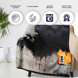 Burning Houses Anti War Street Art, Cozy Home Decor, All Season Comfort, Modern Interior Accent - Super Soft Fleece Blanket Bed Sofa Throw
